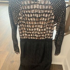 Viktor & Rolf Black and Brown Long Sleeve Dress